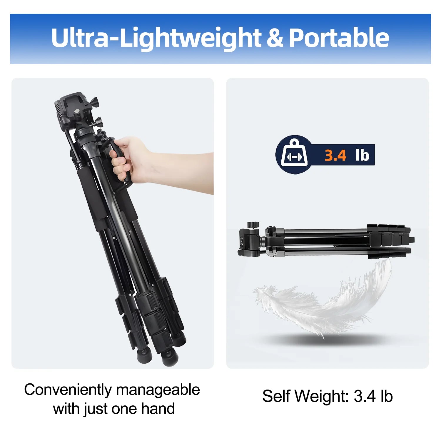 Selfie Phone Lightweight Tripod,360° Adjustable, Stable Legs, Cell Phone Tripod for Recording Heavy Duty Aluminum,Selfies/Video Recording/Vlogging/Live Streaming