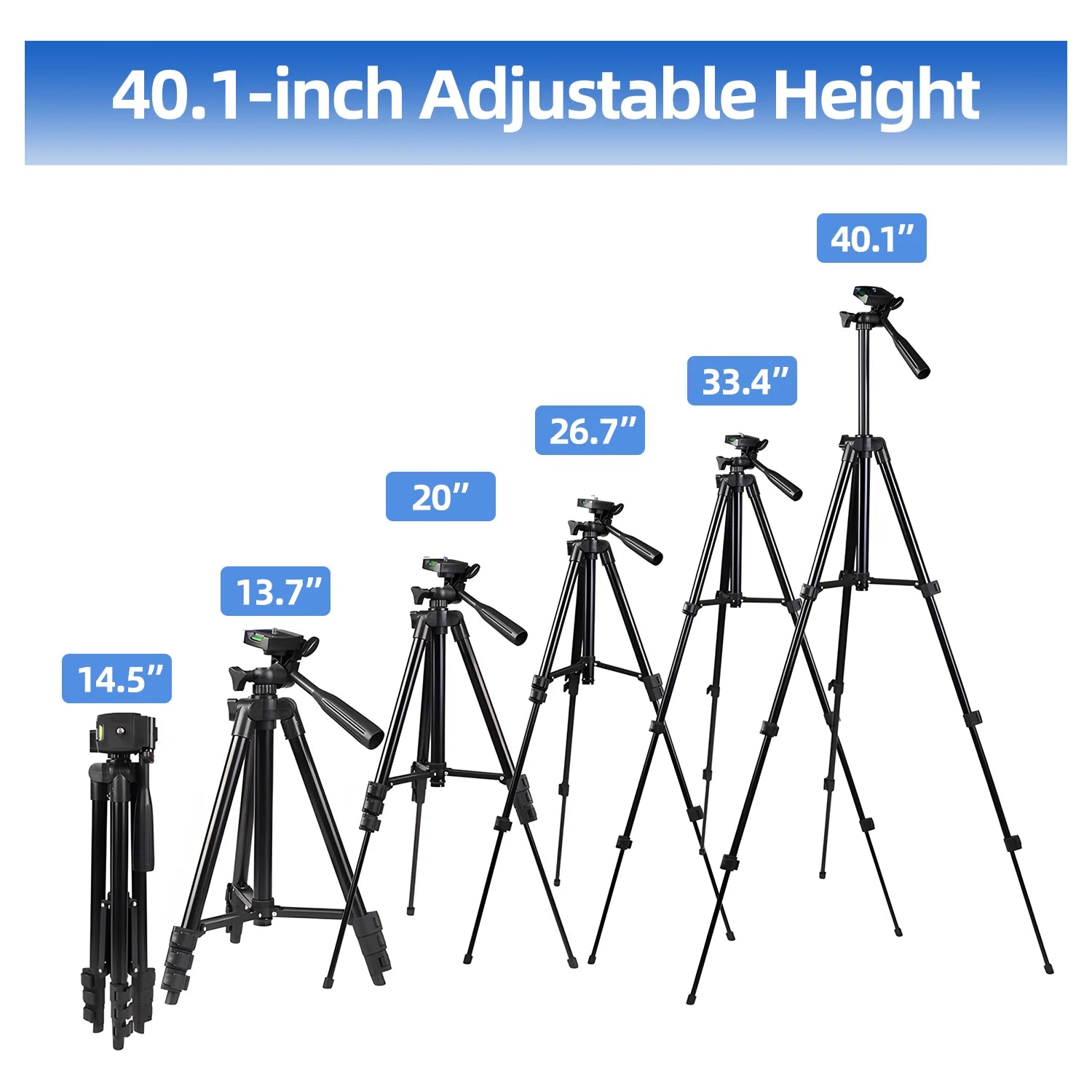 Selfie Phone Lightweight Tripod,360° Adjustable, Stable Legs, Cell Phone Tripod for Recording Heavy Duty Aluminum,Selfies/Video Recording/Vlogging/Live Streaming
