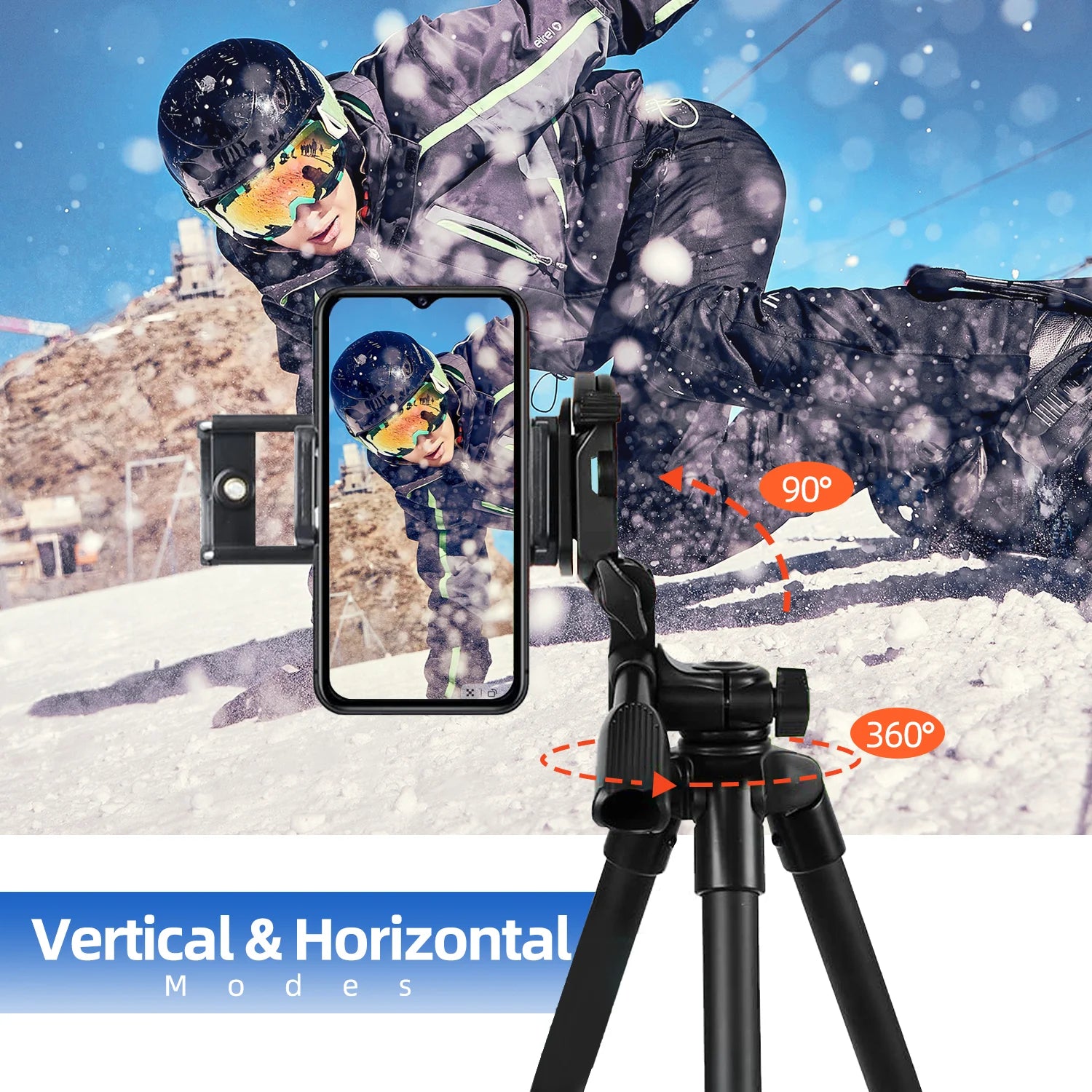 Selfie Phone Lightweight Tripod,360° Adjustable, Stable Legs, Cell Phone Tripod for Recording Heavy Duty Aluminum,Selfies/Video Recording/Vlogging/Live Streaming